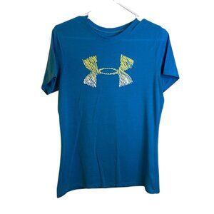 Under Armour Women's Aqua Blue Logo Tee Size Small